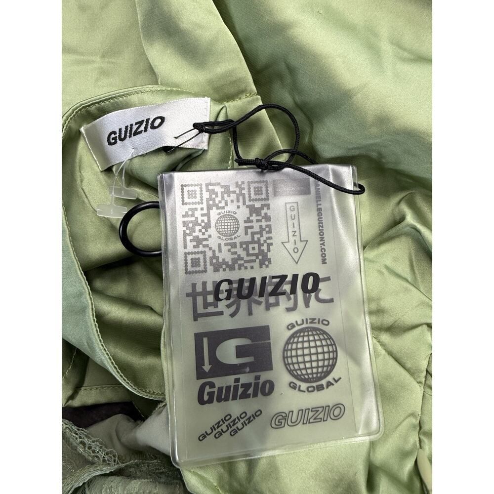 NWT Danielle Guizio Green Ruched Satin Mini Dress L Adjustable Straps Clubwear - Picture 10 of 13